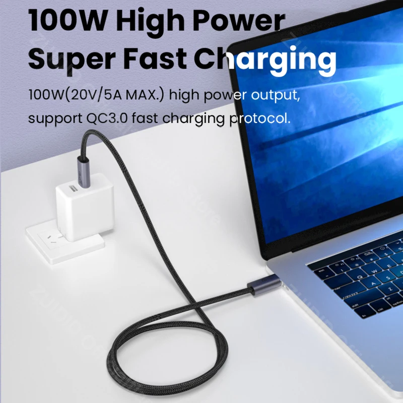 USB3.2 20Gbps USB C à Type C câble de données PD 100W 5A QC4.0 3.0 câble de charge rapide pour MacBook 8k @ 60Hz câble vidéo 1/2/3M