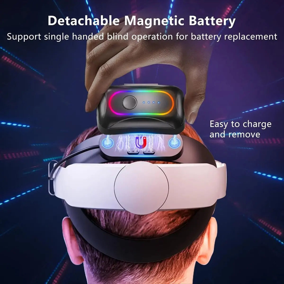 #27P External Battery,For Oculus Quest 3/3s Elite Headwear 10000mAh External Battery (White)