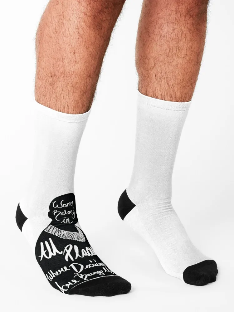 RBG-النساء ينتميون في جميع الأماكن حيث يتم صنع القرارات جوارب صيفية جديدة هدية مضحكة مصمم رجل الجوارب النسائية