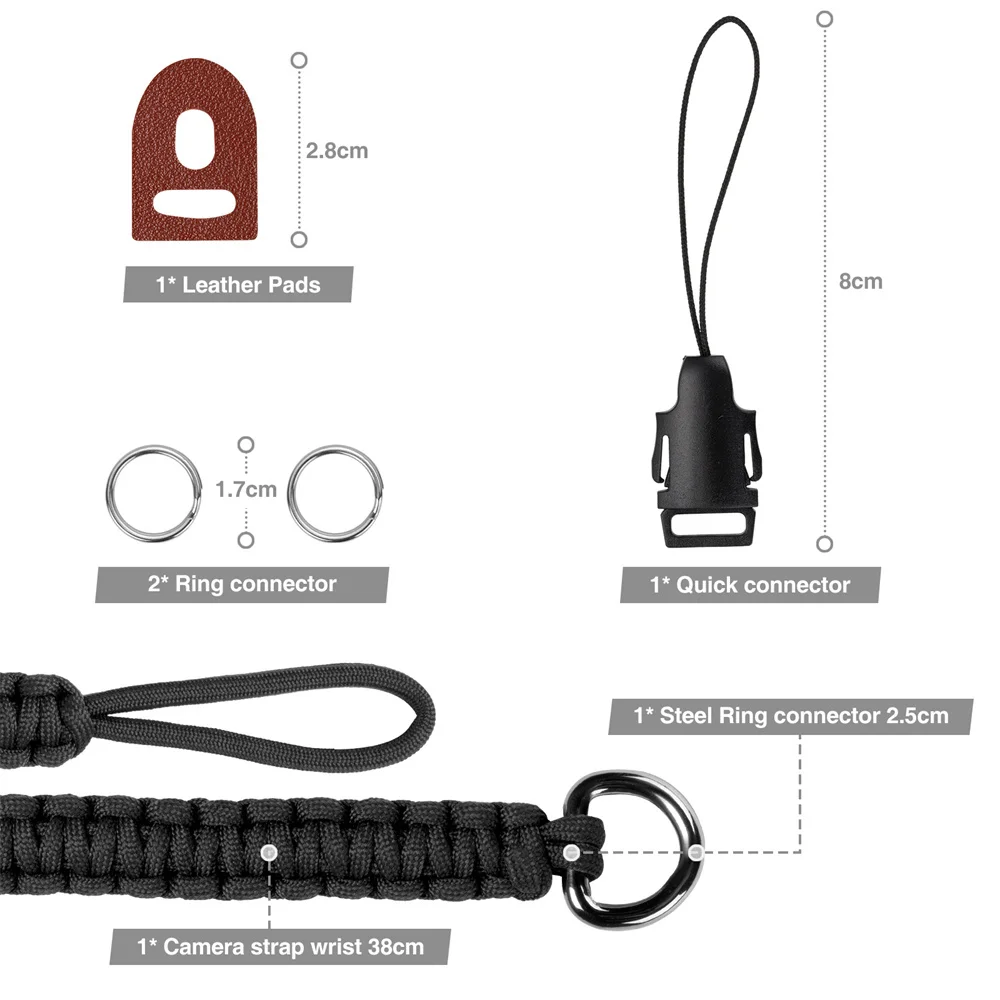 Connettore a sgancio rapido superiore con Base per Sony Canon Nikon Fujifilm Olympus Leica SLR tracolla per fotocamera cinturino intrecciato a mano