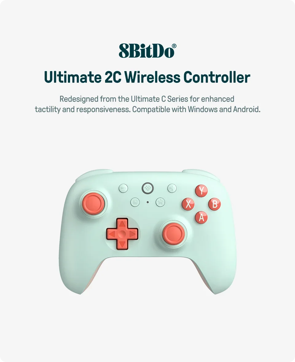 8BitDo Ultimate 2C Wireless Gaming Controller Neue Farbe Gamepad Joystick für PC Windows 10/11 Steam Deck Raspberry Pi Android – Detail 2