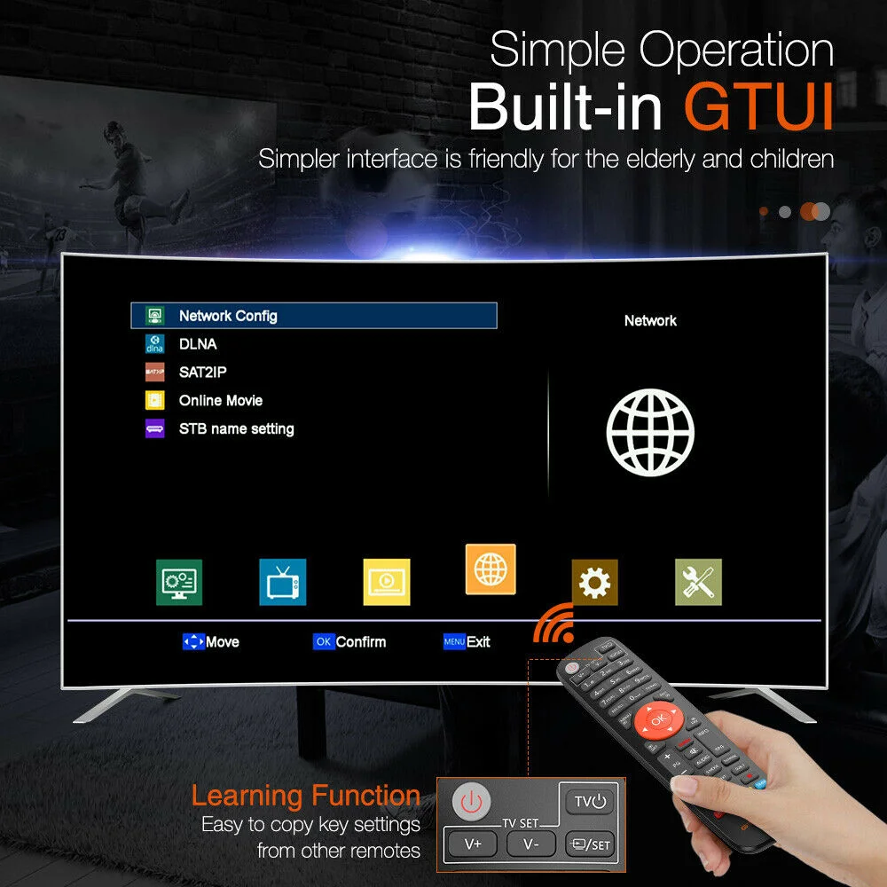 GTMedia V8X جهاز استقبال الأقمار الصناعية Bult-in WiFi مع فتحة بطاقة CA H.265 DVB-S2/S2X يدعم MAR S/CS/M3U vs v7 s5x v9 prime