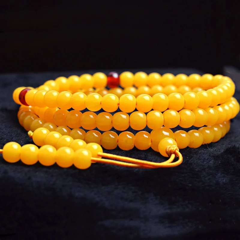 

Second Generation Amber Beeswax Bracelet Flat round Bead 5x4mm Floating Salt Water Beeswax Bracelet Beeswax Bracelet Fashion Bra