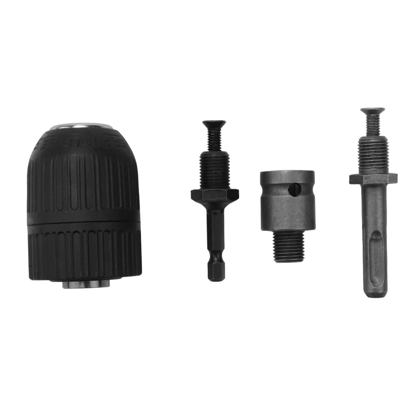 4PCS Keyless Drill Chuck Conversion Tools, 13mm Keyless Drill Chuck, Used for Impact Wrench Conversion Hardware Tools