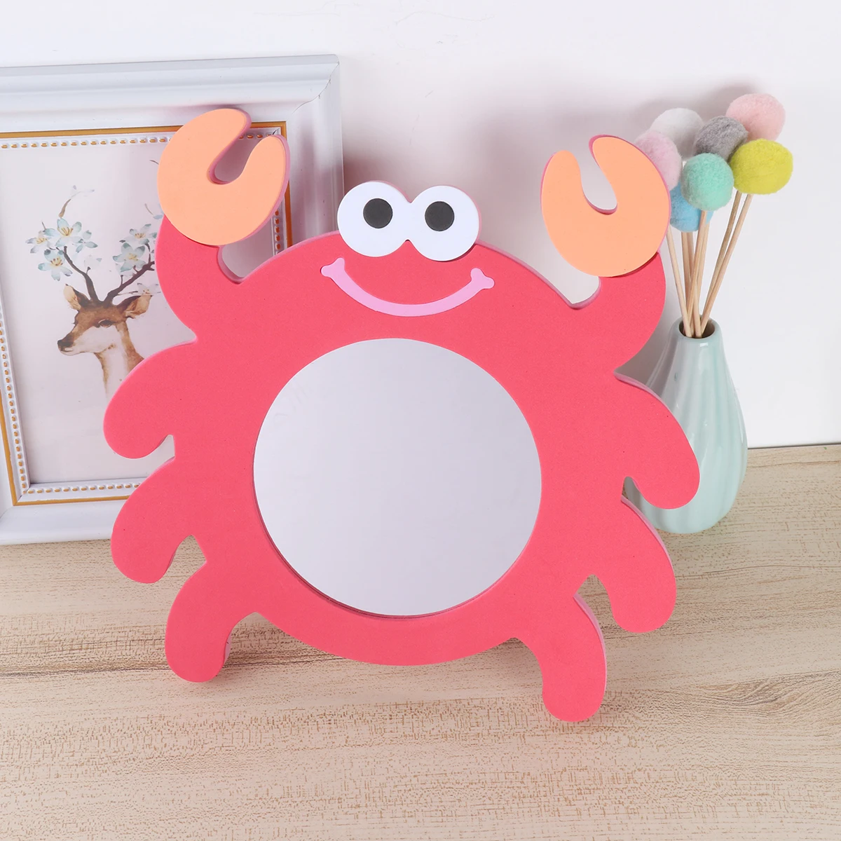 

Toddler Toys Bathing Mirror Kid Crab Take Red Tummy Time Shower for Babies Travel