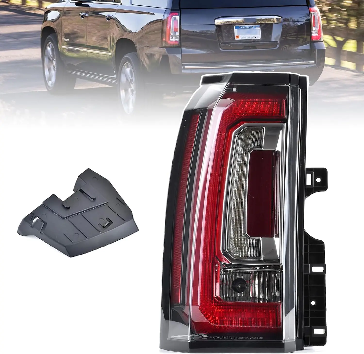 Tail Lights Assembly Compatible With GMC Yukon/Yukon XL 2015 2016 2017 2018 2019 2020 Left Driver Side LED Lens Taillights