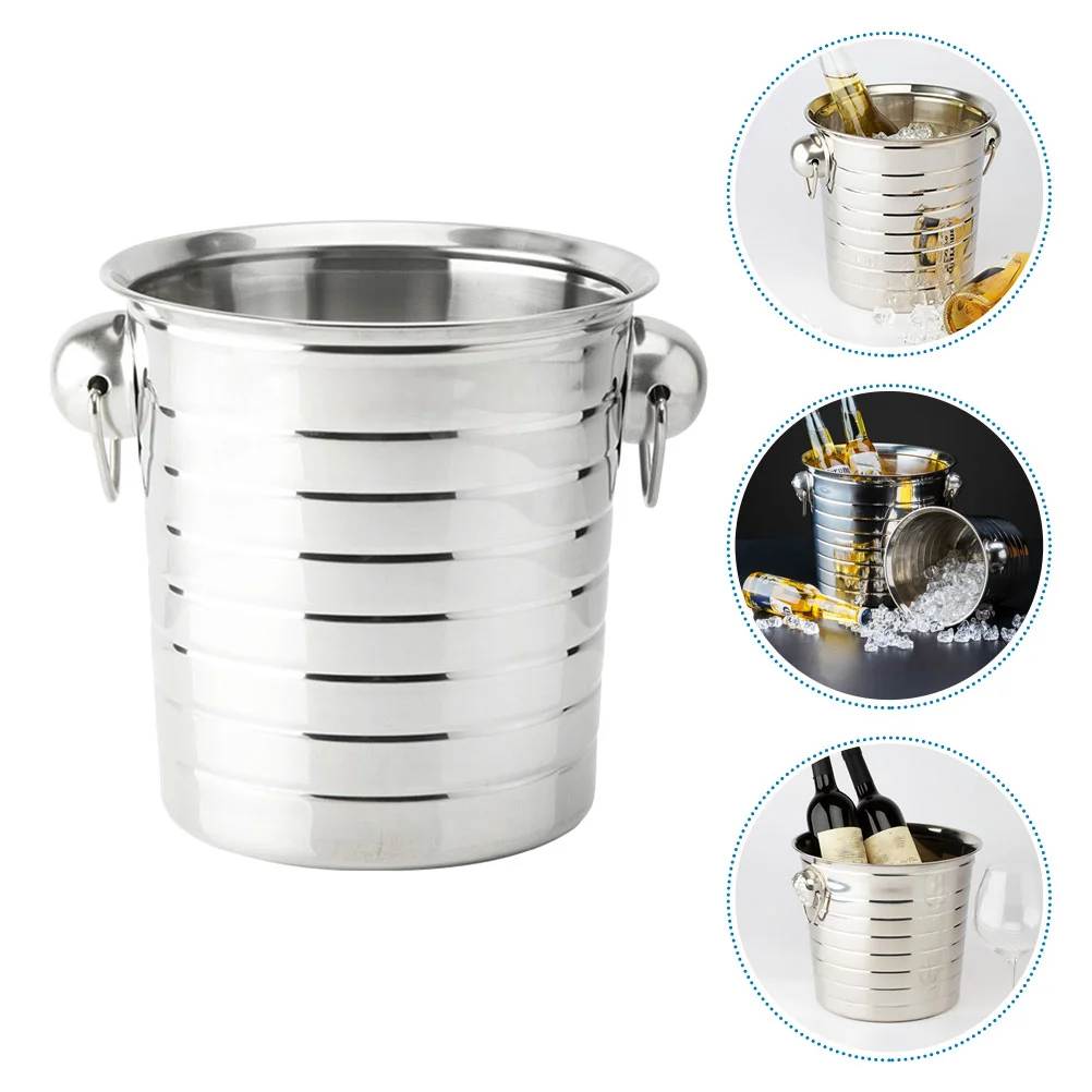 Stainless Steel Ice Bucket Bucket Fruit Juice Coolers for Bar Restaurant 3L