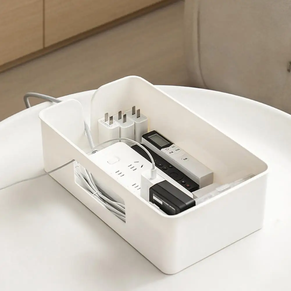 Socket Storage Box Cable Management Box with Detachable Top Cover Capacity Power Strip Holder Concealer Storage for Sockets