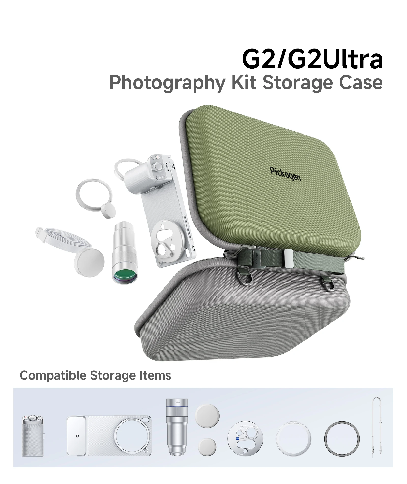 PICKOGEN Aufbewahrungstasche, sturzsichere Hartschalen-Handtasche für VIVO X300S X300 Ultra (G2 Ultra) Telekonverter-Fotografen-Kit – Detail 2