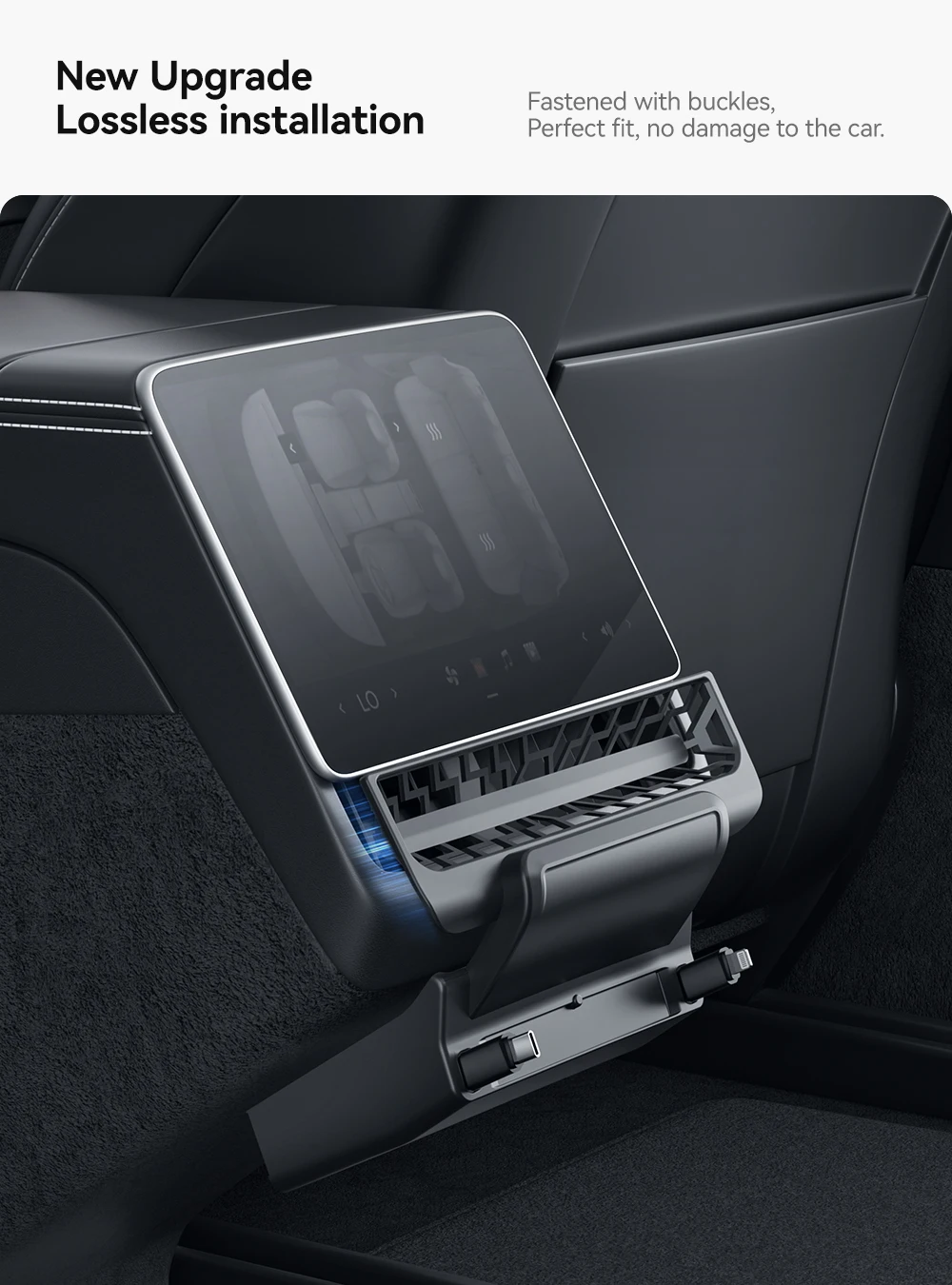 YZ Für Tesla Model 3/Y Highland Juniper Hecklüftung 27W Schnellladegerät USB-Shunt-Hub Intelligente Dockingstation Zubehör – Detail 12