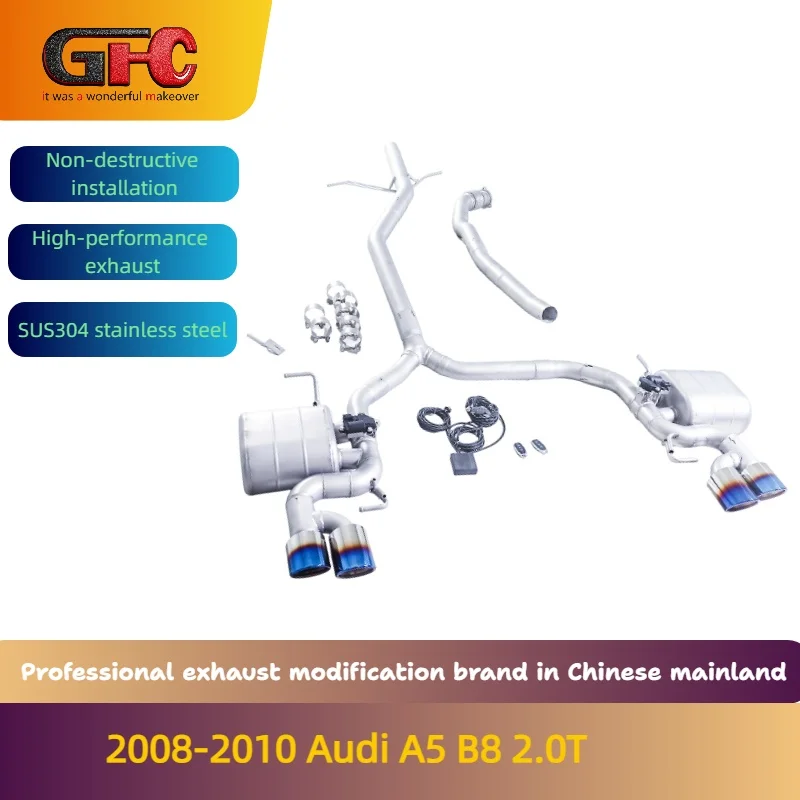 

Марка GFC для Audi A5 B8 2.0T Catback 2008-2010 гг., высокопроизводительный выхлопной клапан с глушителем и наконечниками