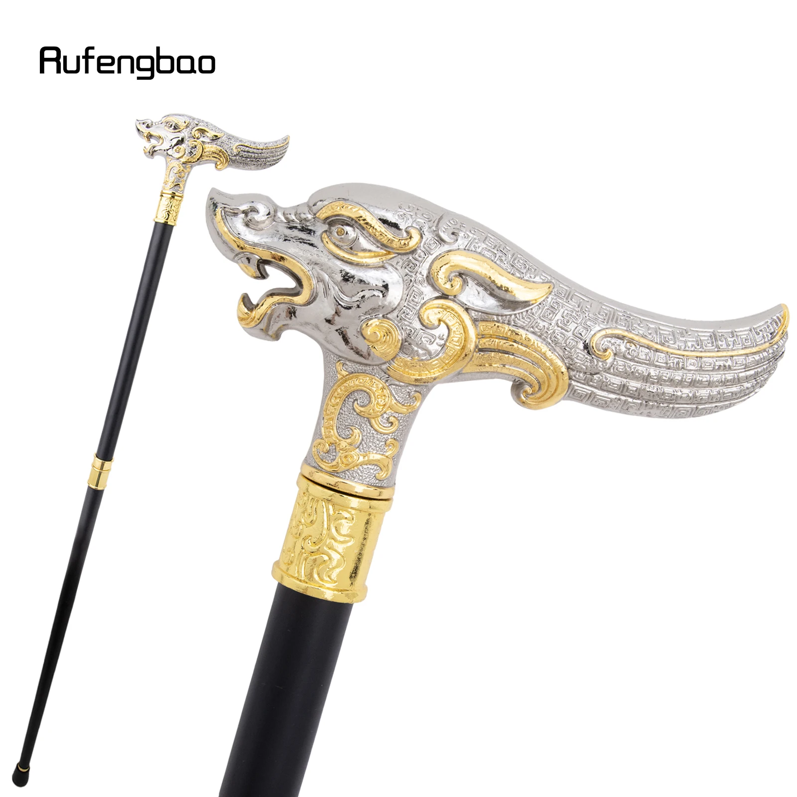 

Yellow White Dragon Auspicious Clouds Fashion Stick Cane Decorative Cane Halloween for Cosplay and Parties, for Cosplay & Party