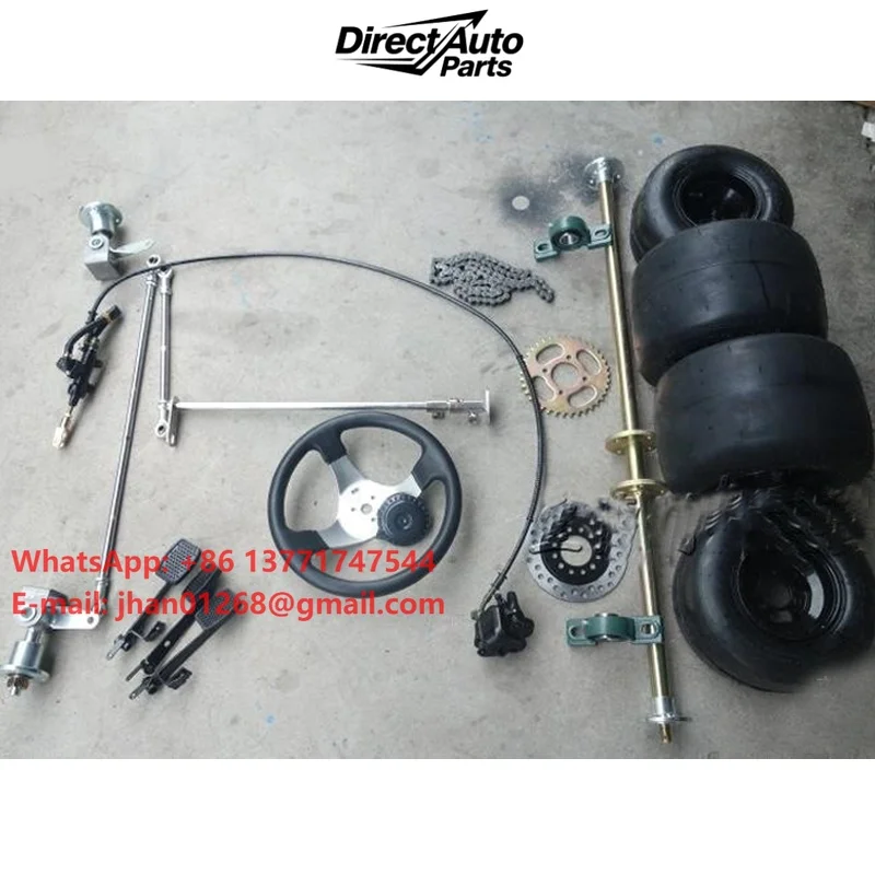 Drift 4 Wheel Electric Motorcycle 168CC Kart Accessories Modification Front Steering Rear Suspension Brake 5 Inch Sliding Tire