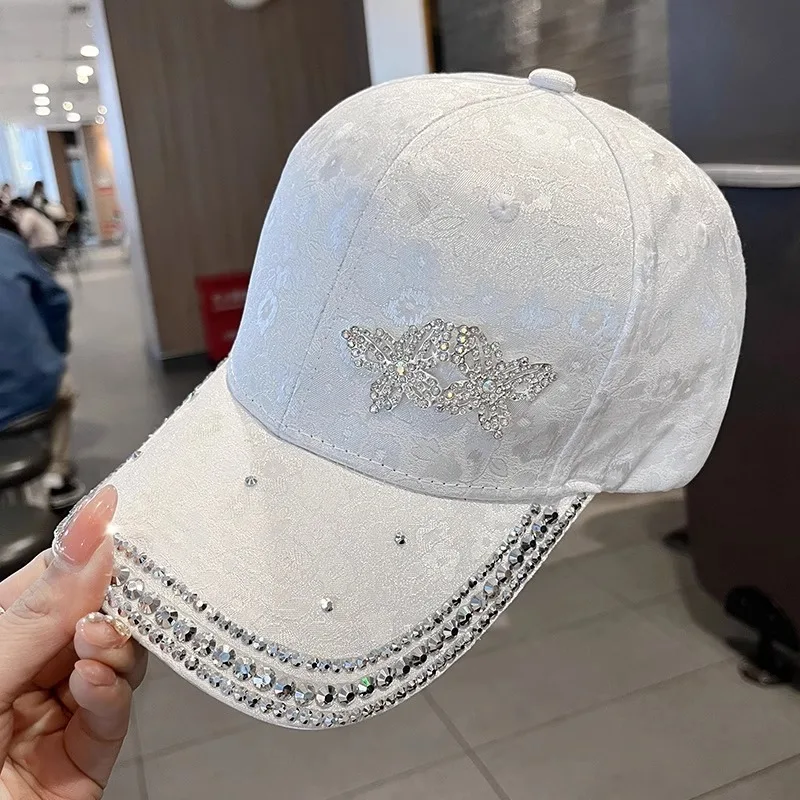 

Handmade Rhinestone Baseball Cap Casual Fashion Outdoor Sun Hat Versatile Duckbill Hat for Shopping And Streetwear
