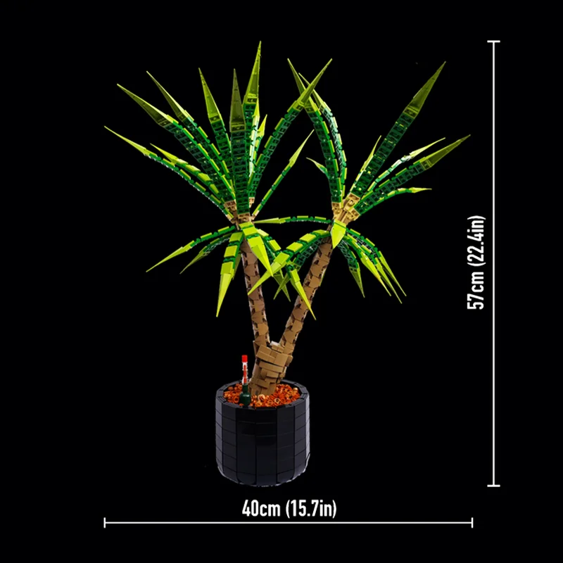 1961pcs MOC Dracaena Marginata Dragon Tree Creator Creator Expert Model Building Blocks Toys Brick Display 3D Education Art
