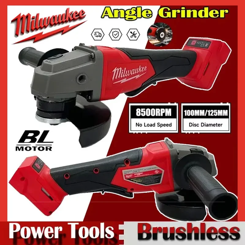 

Milwaukee 125mm Brushless Angle Grinder 2025 Cordless Electric Power Tools with No-Lock Paddle Switch for Polishing And Cutting