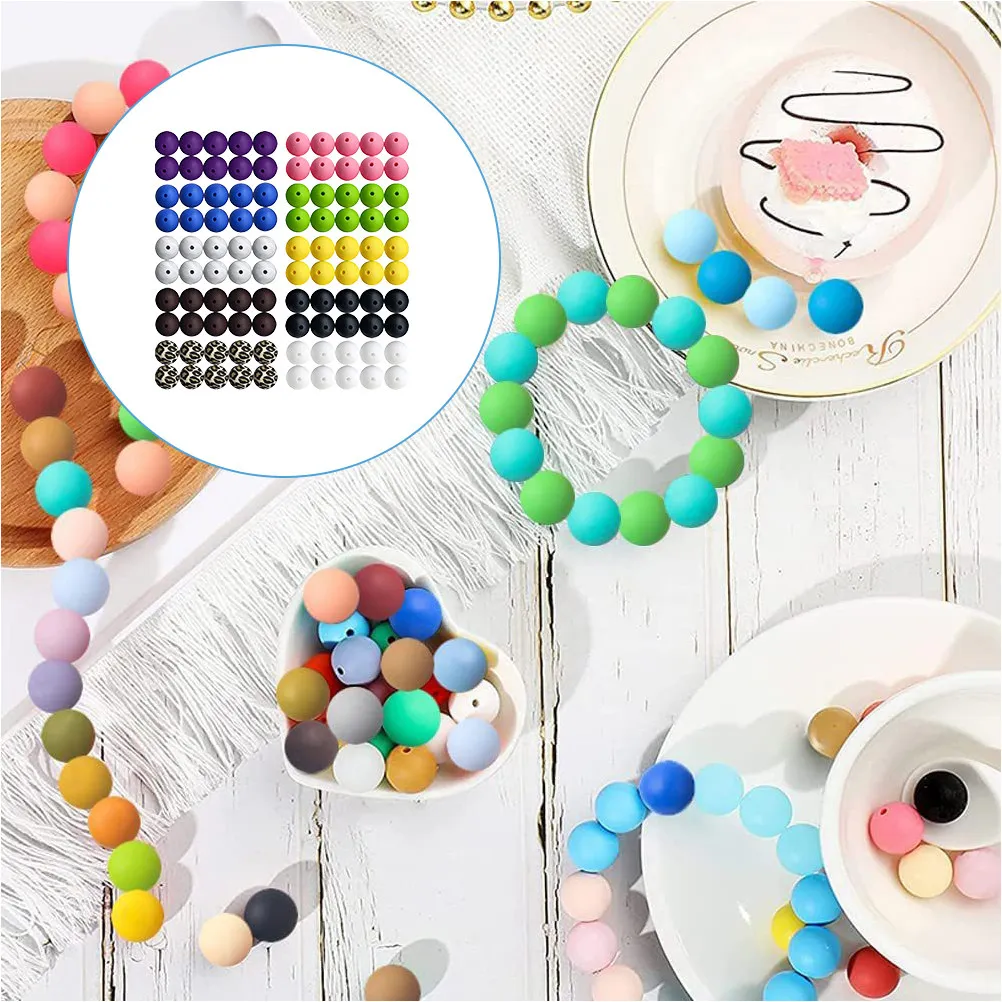 

100Pcs Silicone Beads Pineapple Design Multi Color Soft Jewelry Making Beads DIY Crafts Accessories for Bracelets Necklaces