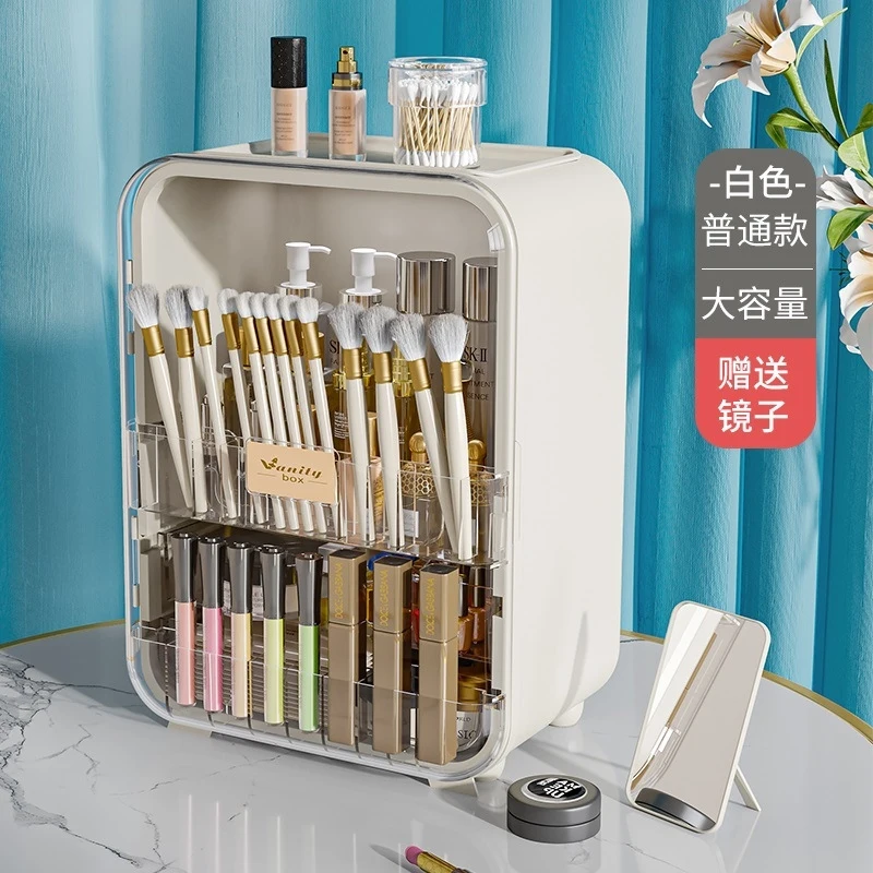 

Premium Luxury Dustproof Large Capacity Cosmetic Organizer Desktop Vanity Table Lipstick Skincare Storage Rack Makeup Holder Box