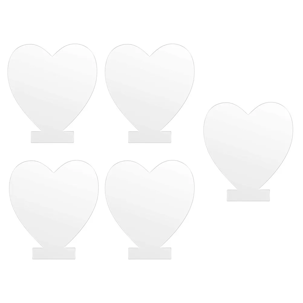 5pcs Heart-Shaped Acrylic LED Light Plate for Night Light – Transparent, Wear-Resistant DIY Lamp Sheet