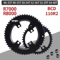 PASS QUEST 110 bcd chainring Narrow wide road bike 110bcd chainring with bolts for 105 shimano r7000 ultegra r8000 11 12 Speed