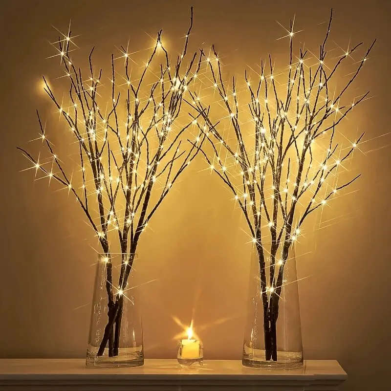 20-50LEDs LED Birch Branch Lights Battery Operated Artificial Tree Branch Lamp for Home Wedding Party Holiday Indoor Decoration