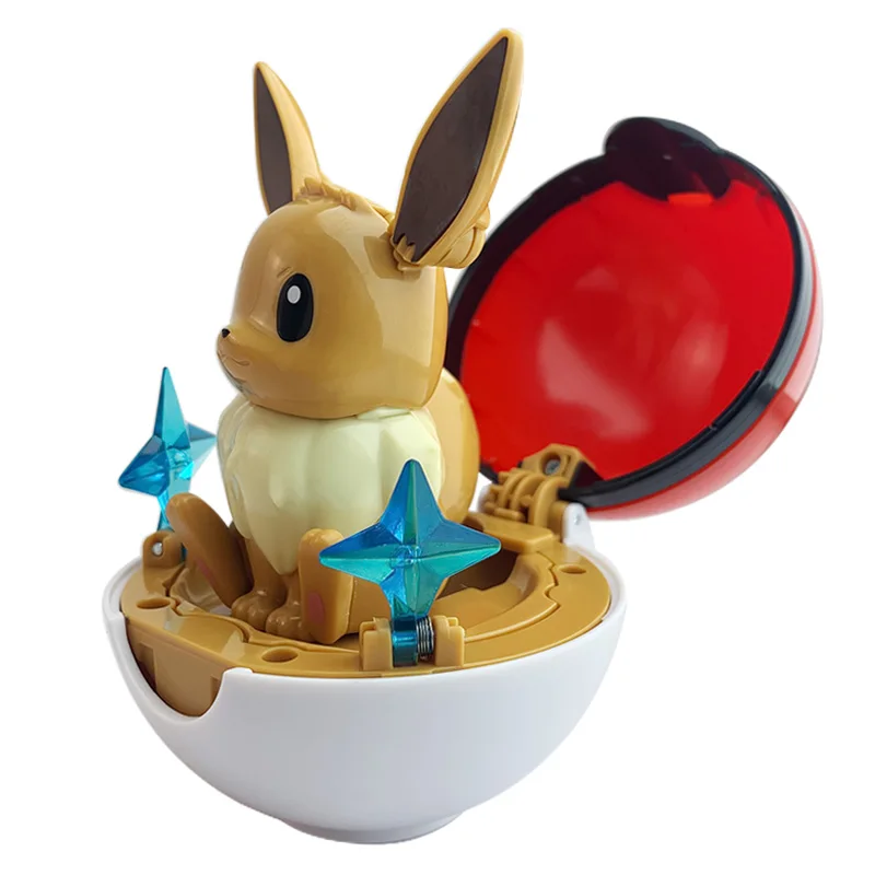 Pokemon Figur Bulbasaur Eevee Charmander Squirtle Pikachu Piplup Cubone Mimikyu Jigglypuff Pokeball Spielzeug Ornament Puppe – Detail 23