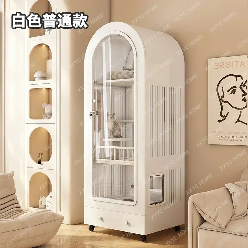 Arch Small Integrated Luxury Panoramic Tempered Glass House High-End Cat Cage Cabinet