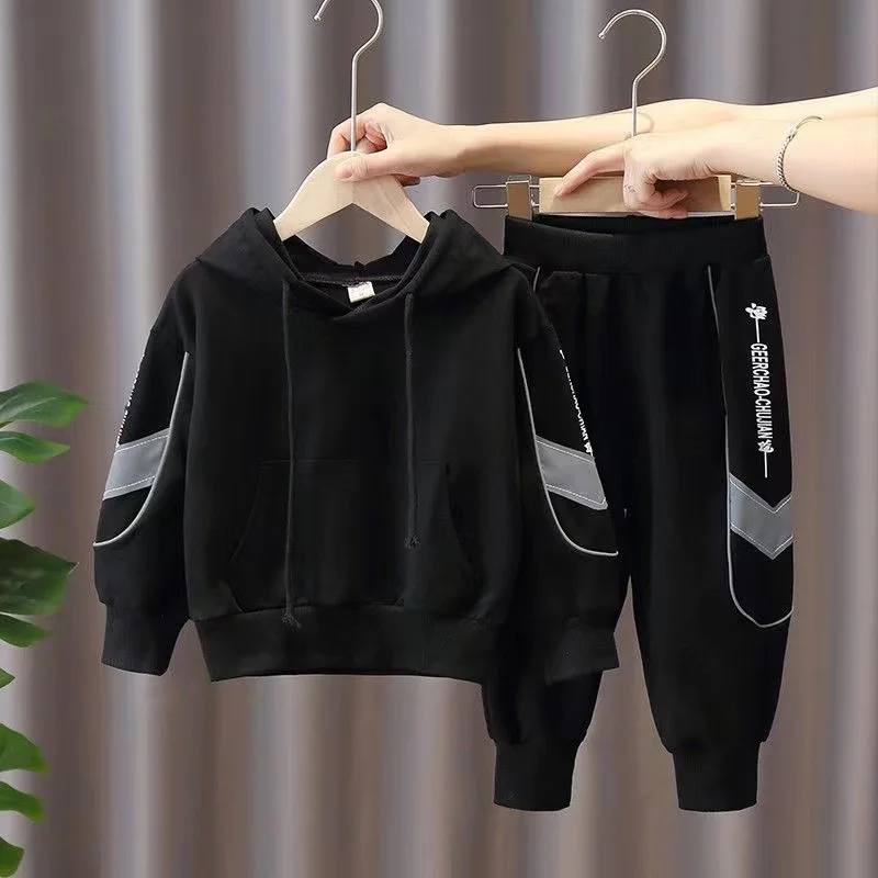 

Baby Boys Spring Autumn Clothes Long Sleeve Hooded Hoodie Shirts+Pants 2 PCS Kids Outfits Korean Fashion Children Sport Suit