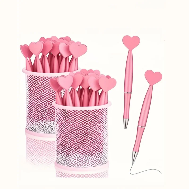 

15-Pack of Study and Office Supplies for the Back-To-School Season, Holiday Gifts, Pink Heart-Shaped Pen Tips, Black Ink Refills, Suitable for Love and Romance, Valentine's Day Gifts