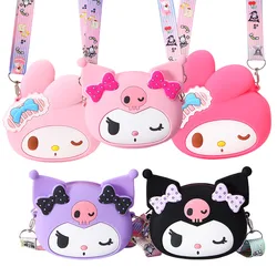 Sanrio coin purse Fashionable backpack Cartoon character Hello Kitty Kuromi Melody coin purse Silicone bag Children's backpack