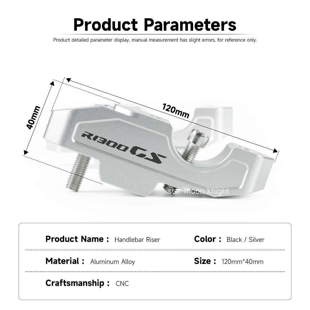 Untuk BMW R1300GS R1300 GS 2023-2024 aksesoris modifikasi stang Riser penjepit baru stang Riser tinggi CNC aluminium Mount