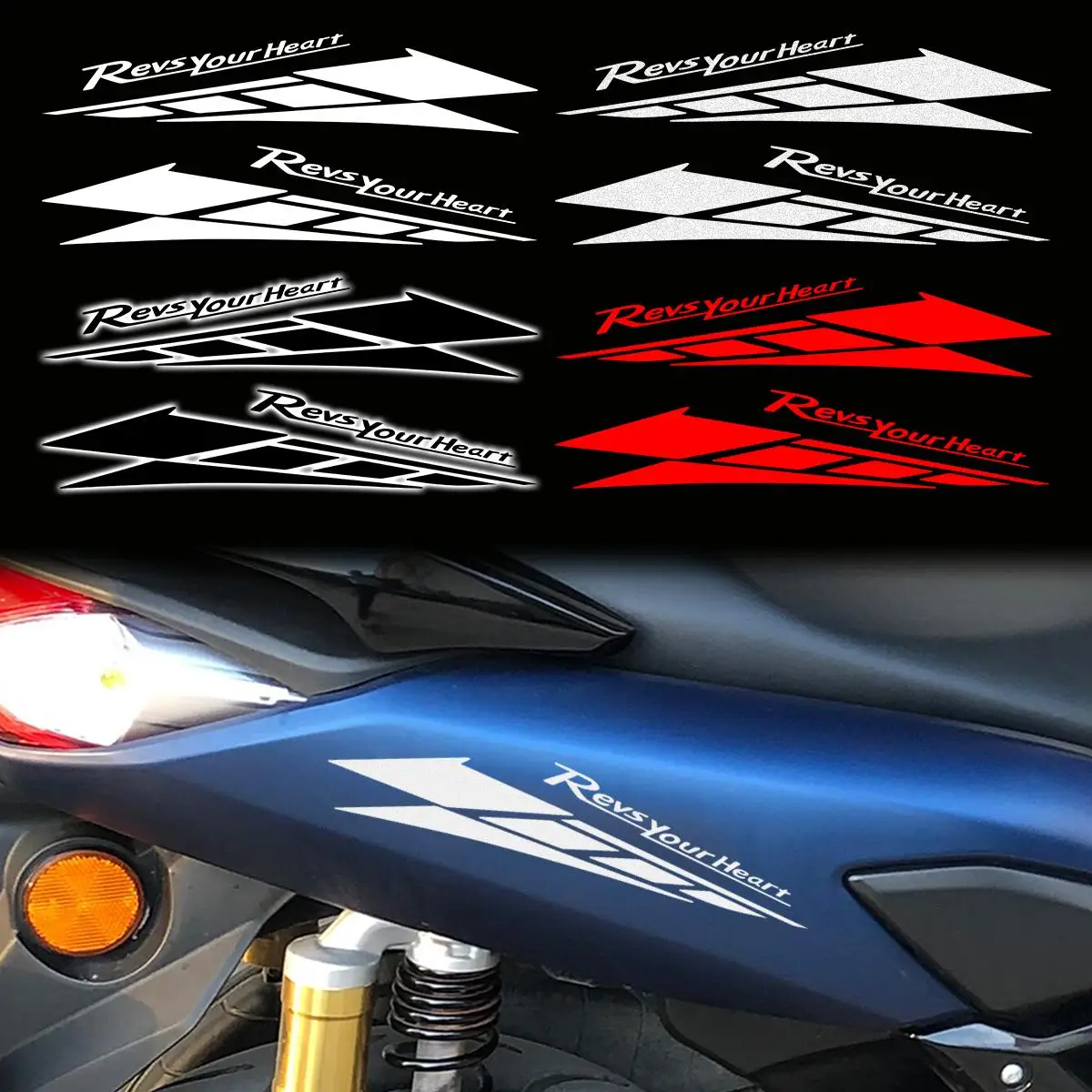2PCS Reflective Motorcycle Front Fender Vinyl Stickers Moto Side Body Head Tail Box Accessories Decals for SMAX XMAX TMAX NMAX