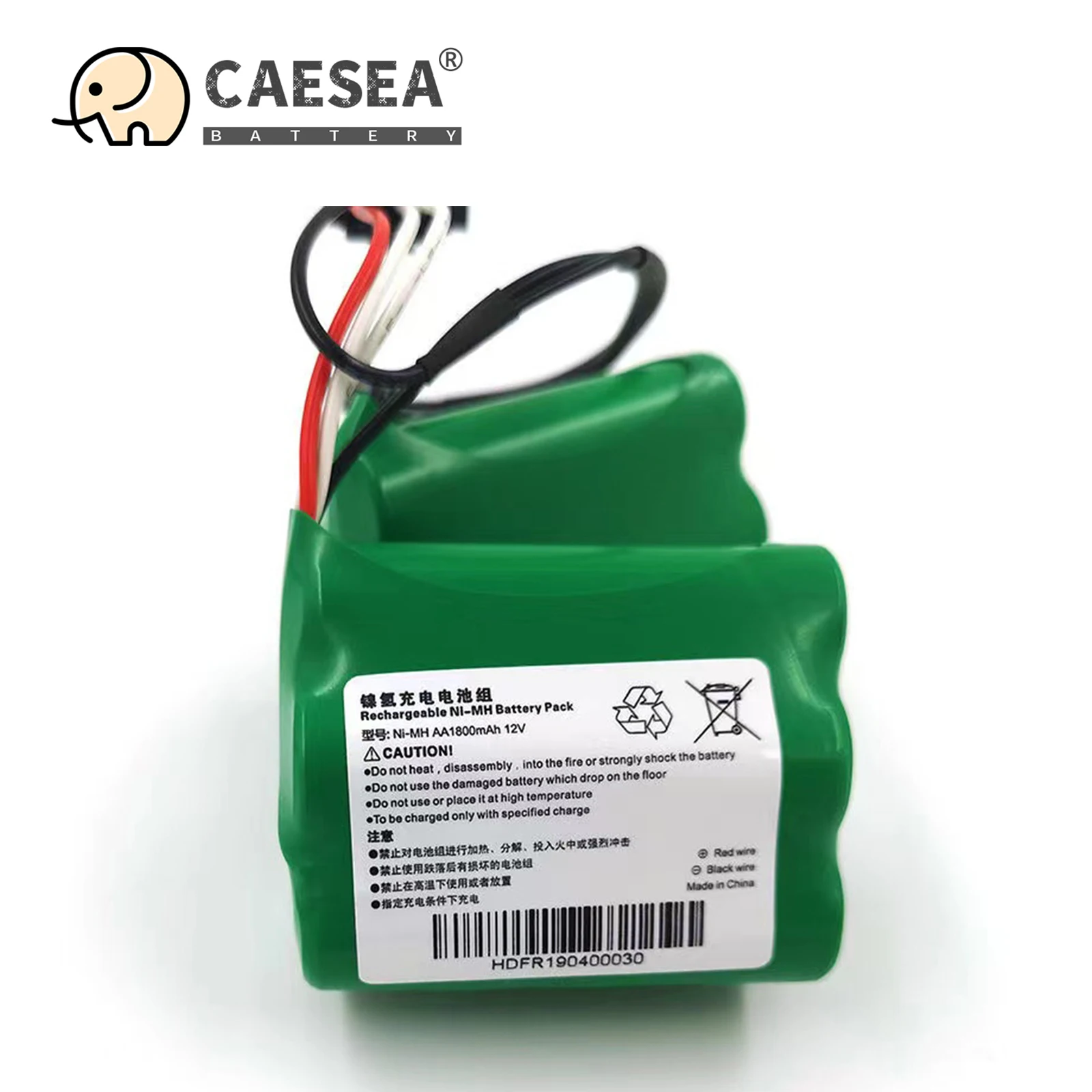 CAESEA 12V 2000mAh CH1465A P/N:S00-NM-120-1500 Replacement Nickel Metal Hydride Battery for Ecovacs