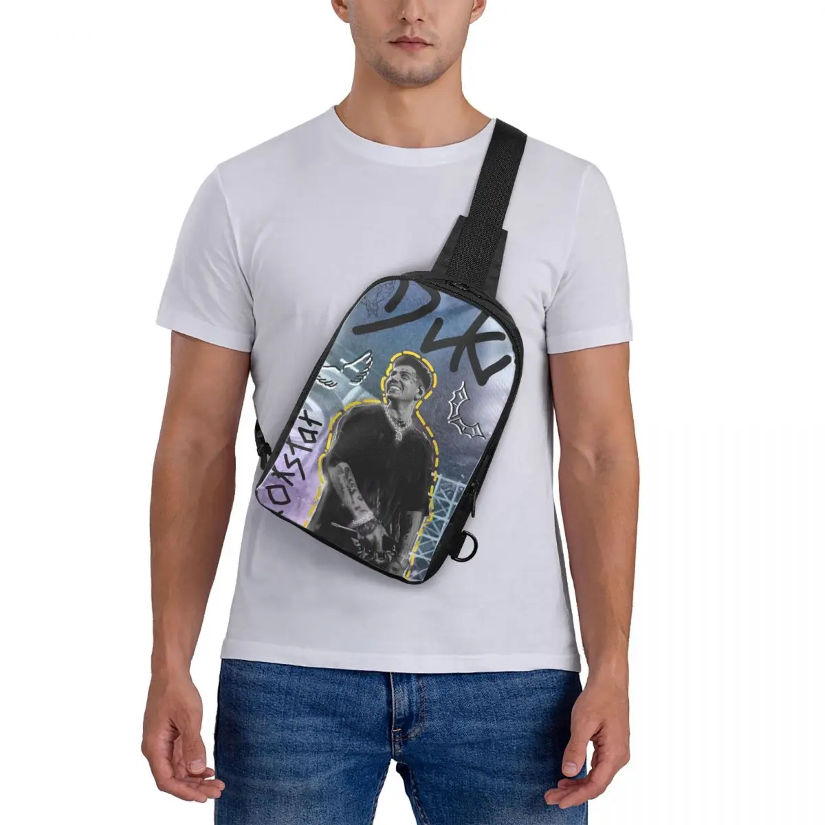 

Duki Singer Rapper Accessories Chest Bag Crossbody Backpack Sling Shoulder Bag For Men Traveling Hiking Daypack