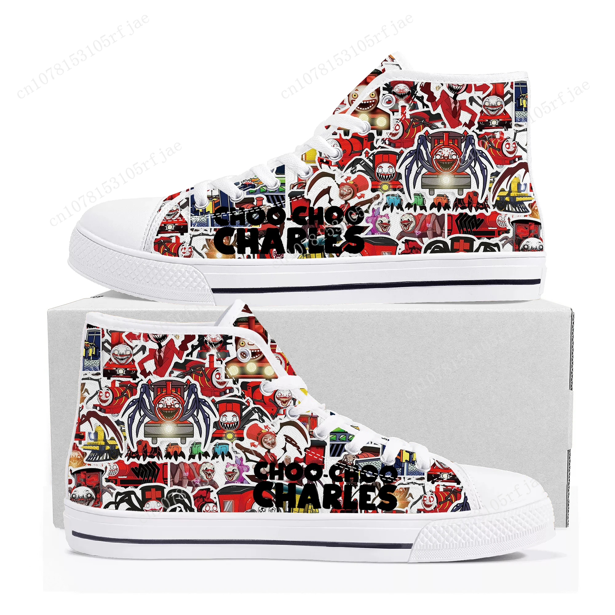 

Choo Choo Charles High Top Sneakers Cartoon Game Men Women Teenager High Quality Fashion Canvas Shoes Casual Tailor Made Sneaker