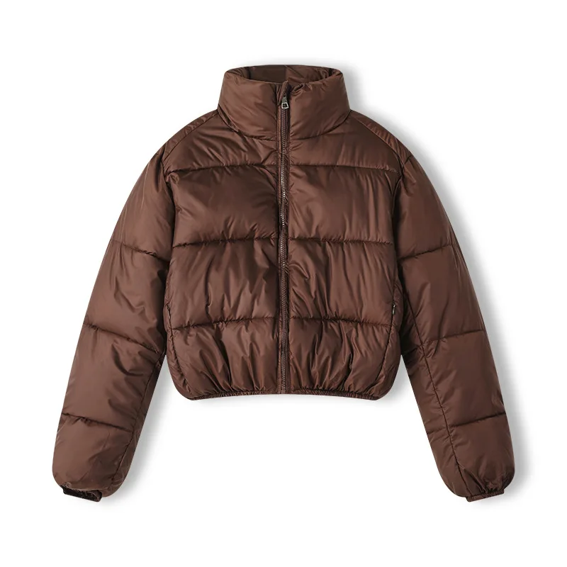 Black Short Down Jacket Women's Winter Solid Color 2025 New Small and Lightweight Stand Up Collar Thickened Kendou Winter Dressi