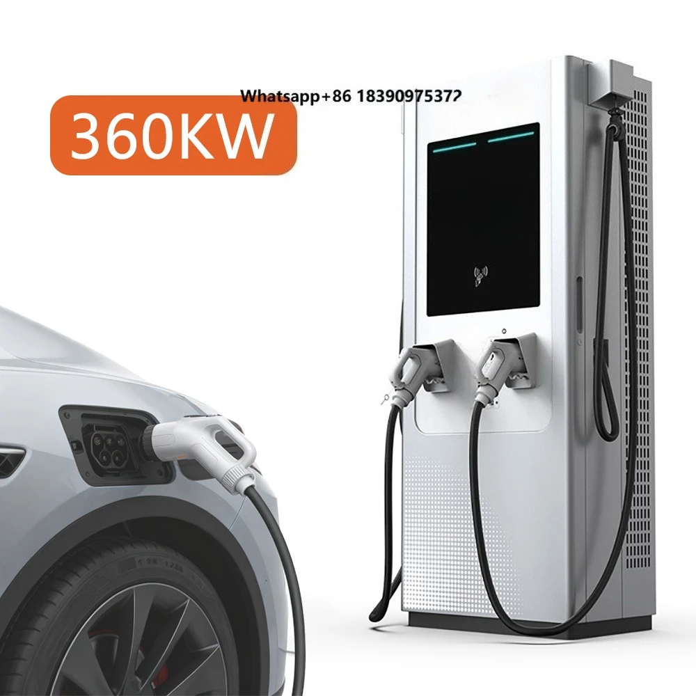 7 Inch Touch Screen 360KW DC Fast Charger Pile Electric Vehicles Floor-Mounted Customized Commercial EV Charger Station