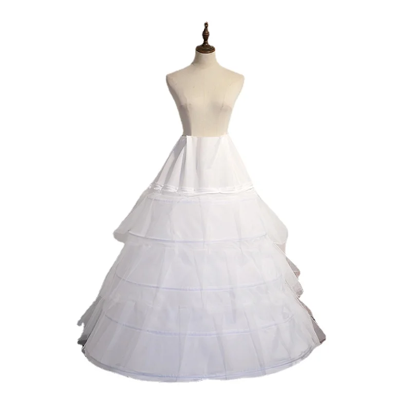 

Wedding Dress Zipper Crinoline Bone White Five-Steel Ring plus Multi-Layer Hard Mesh Crinoline Removable Lining Pettiskirt