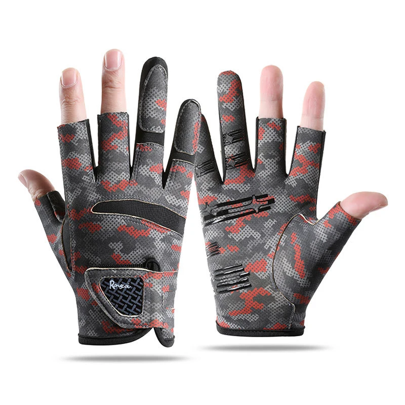 Sommer Neue Atmungsaktive Hautfreundliche Weiche Dünne Halbfinger-Anti-Rutsch-Dreifinger-Angelhandschuhe Outdoor Straßenangelhandschuhe – Detail 8