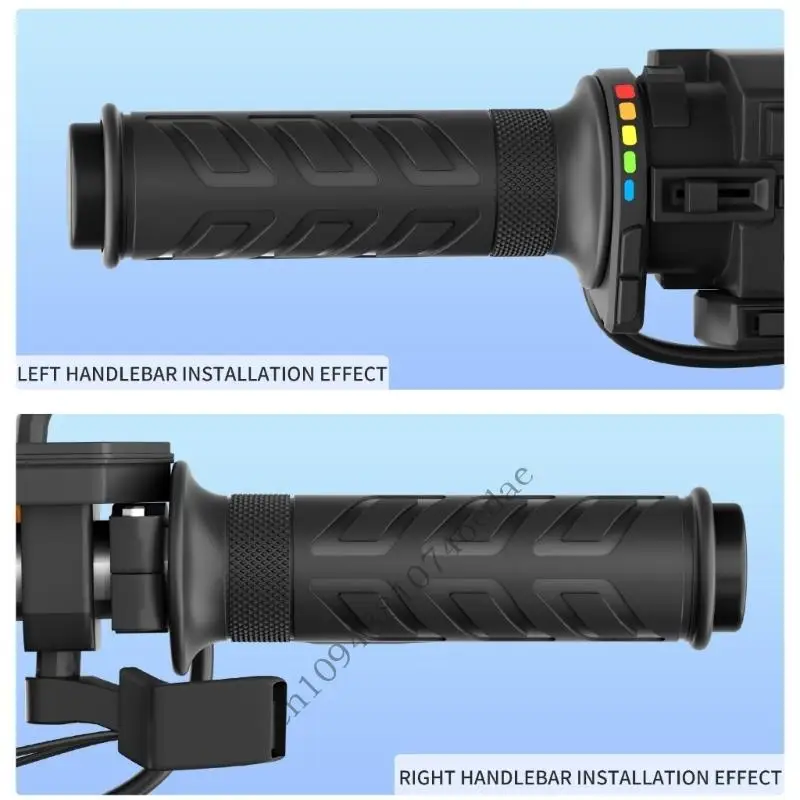 Heated Handlebar Grip for Motorcycles and ATVs with Up and Down Heat Buttons, Setting Memory, Thumb Heater, and Installation