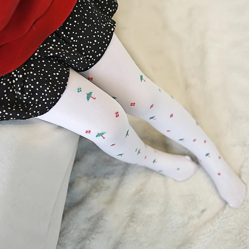 Fashion and Cute Cartoon Pattern Jacquard Children Pantyhose Girls Tights Spring and Autumn Kids Stockings