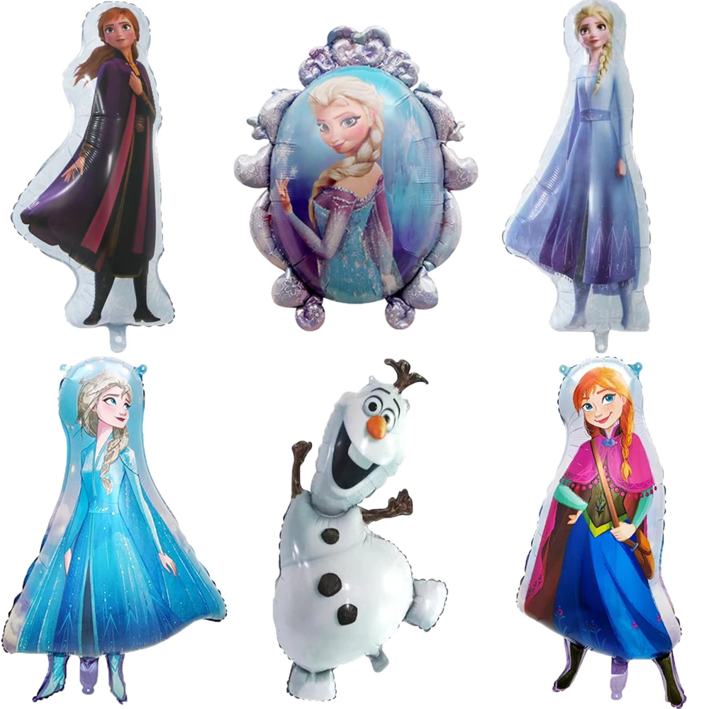 Globos de Aluminio con Diseño de la Princesa Elsa, Anna y Olaf de Frozen, Decoración para Fiestas de Cumpleaños Infantiles, Baby Shower, Regalos y Suministros