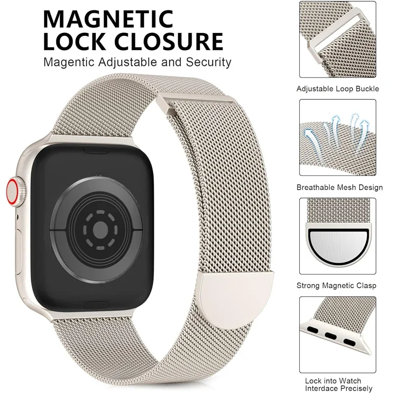 Cinturino in acciaio inossidabile per cinturino Apple Watch 40mm 41mm 42 46mm 44mm 45 49mm bracciale milano per iWatch Series 10 9 8 7 6 5 SE Ultra