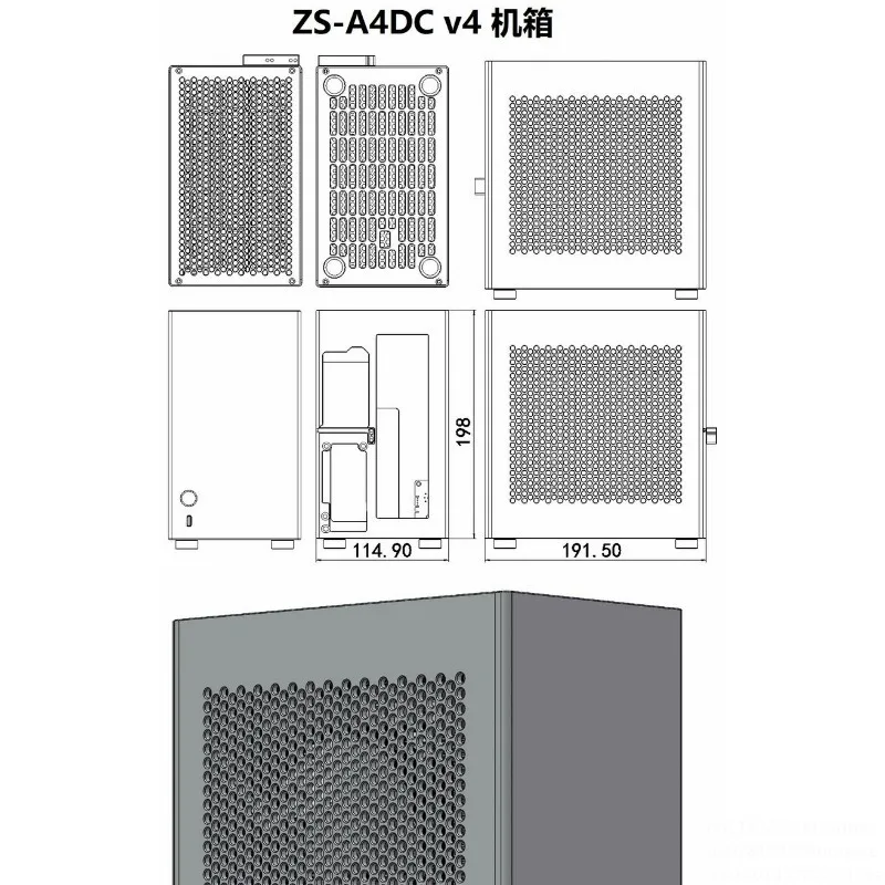 ZS-A4DC/ITX bkb Half-Height Knife Card Chassis Version V4\ 4.3L Volume rtx4060