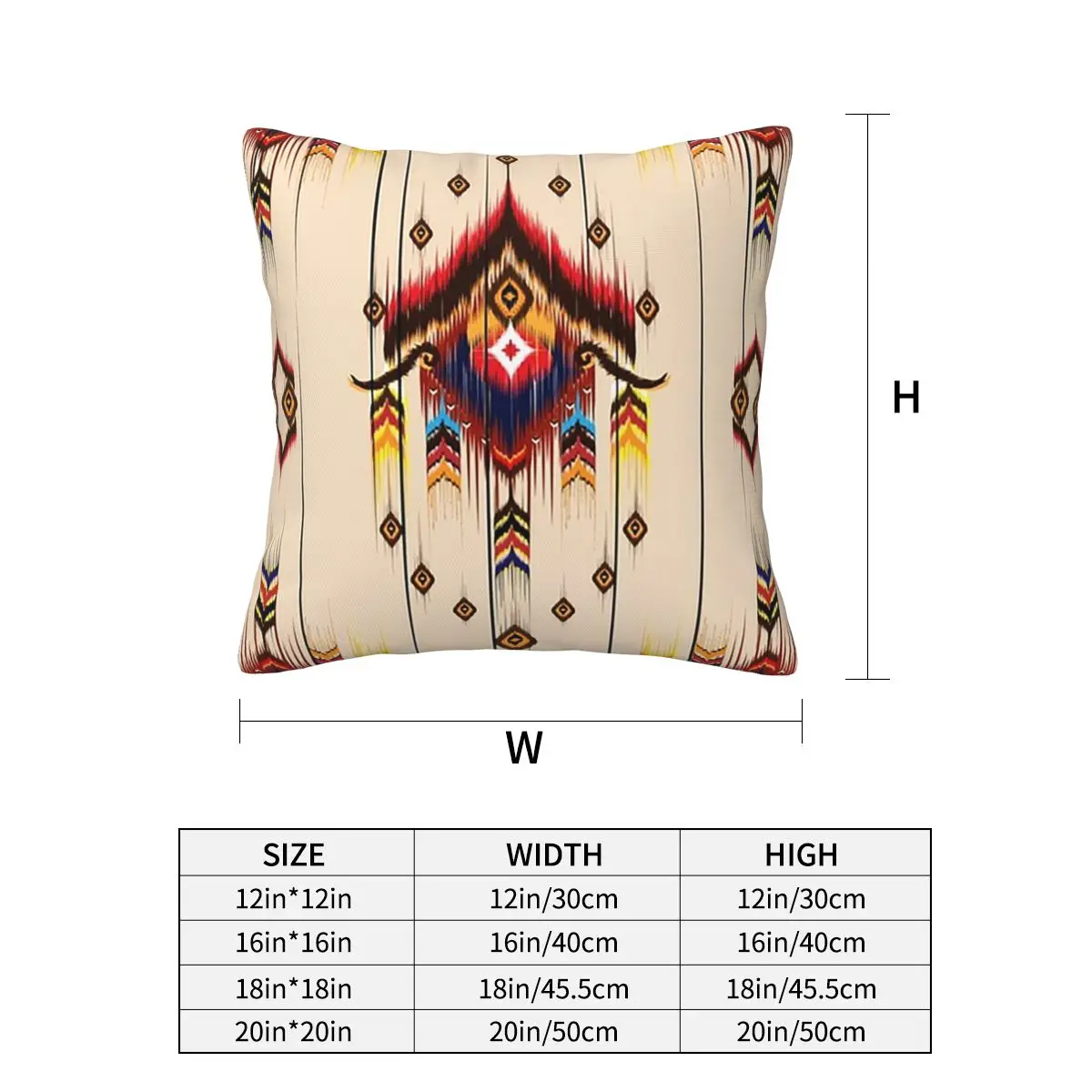 Ikat Pattern Embroidery Abstract For Design Square Pillowcase Cushion Cover Pillow Case Throw Pillow Cover for Home Bedroom Car