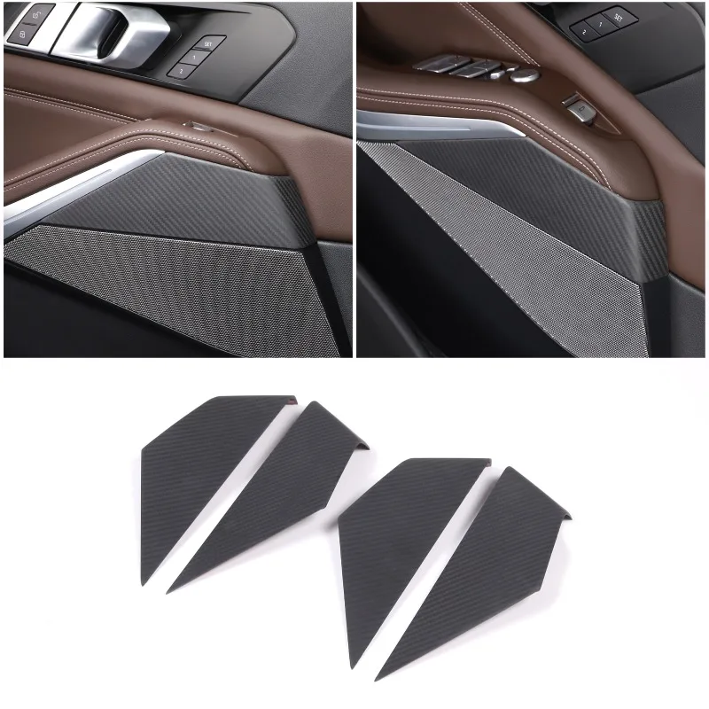 

For BMW X5 G05 X7 G07 2019 2020 2021 2022 Real Carbon Fiber Car Interior Door Panel Cover Trim Sticker Car Accessories