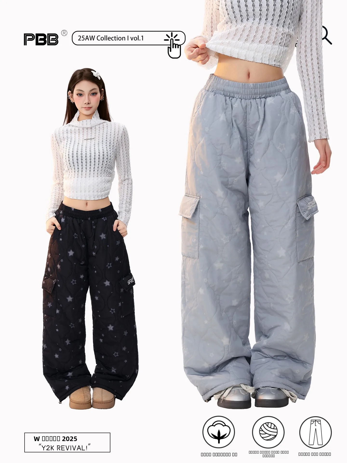 

Американские ретро-брюки PBB из утолщенного хлопка, женские зимние повседневные брюки с высокой талией и принтом звезд, прямые брюки для активного отдыха