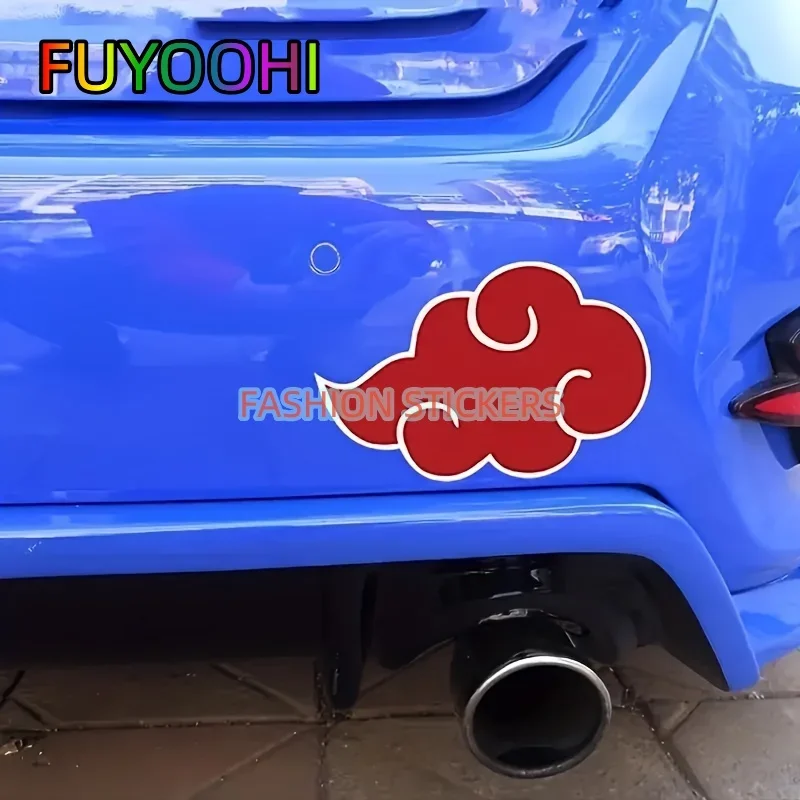 شارات FUYOOHI Red Cloud: ملصقات مقاومة للماء والخدش للدراجات النارية والسيارة والشاحنة والإكسسوارات - رمز الحظ الجيد