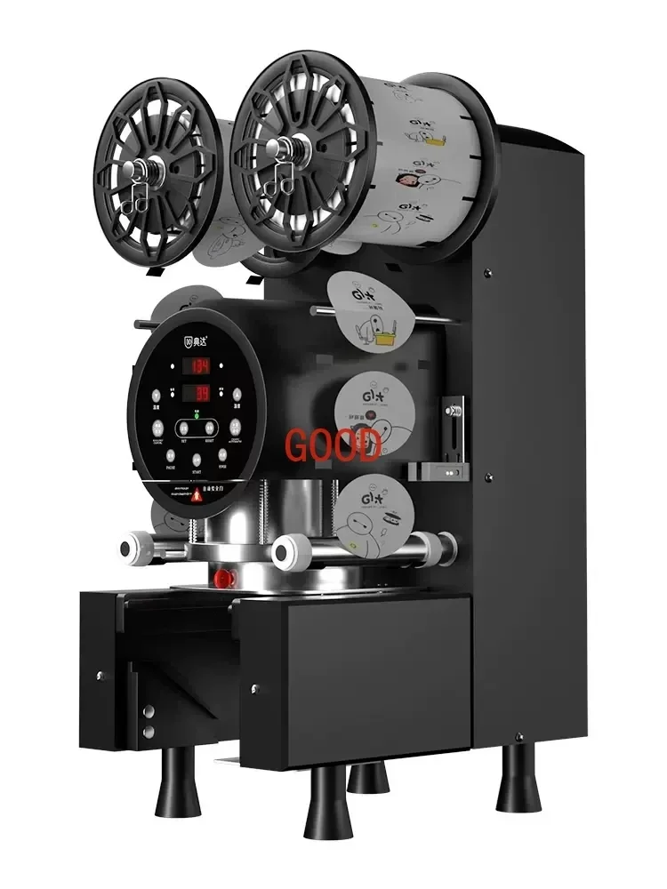 المألوف أنيق 88/89/90/95 مللي متر عيار شاي فقاعات كوب بلاستك السدادة التجارية التلقائي كوب من الفولاذ المقاوم للصدأ آلة الختم