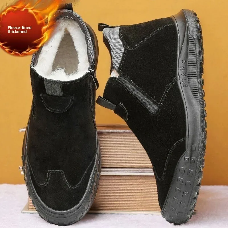 Winter Men's Shoes Plush Warm  - Suede Loafers Men บทวิจารณ์และราคา